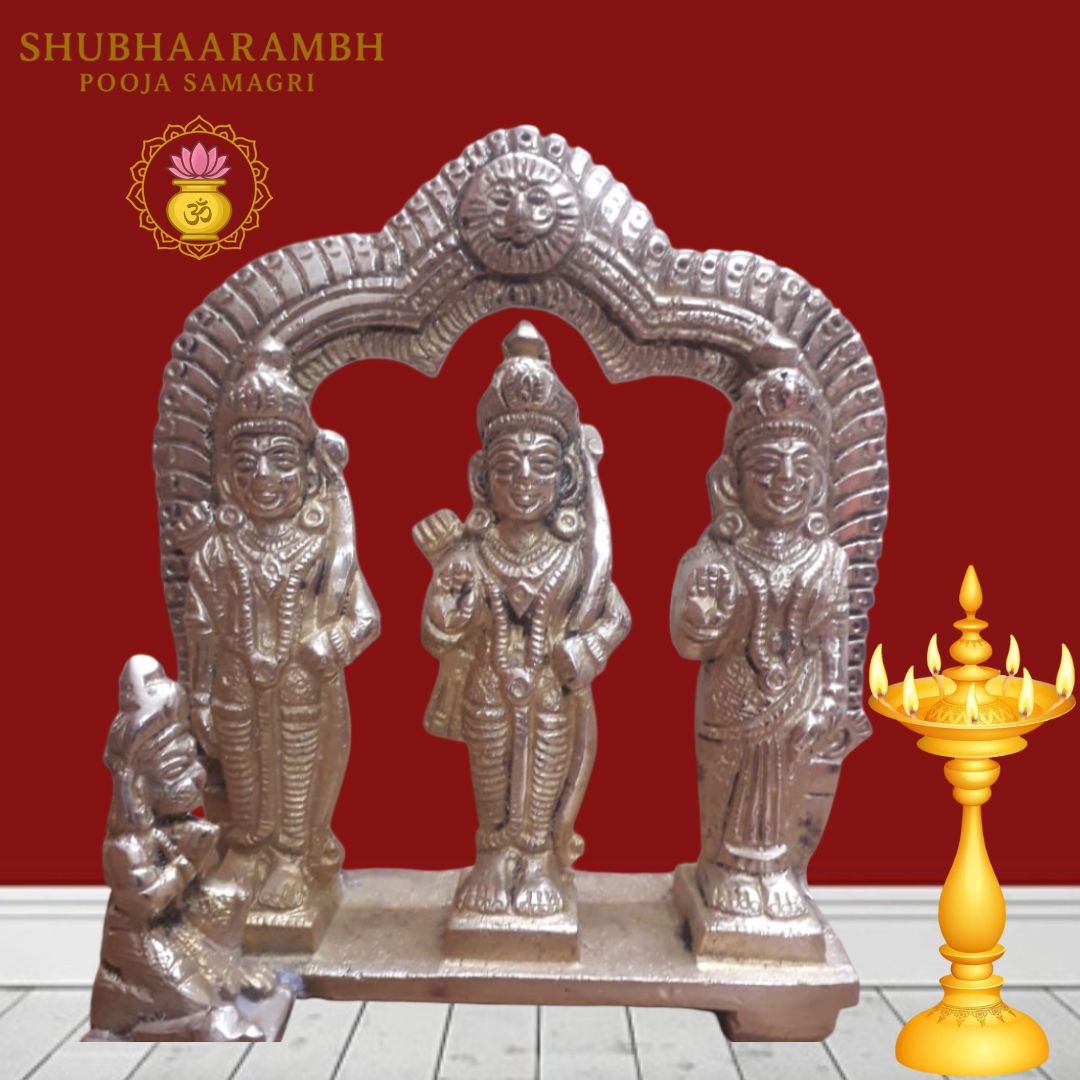 Ram Darbar Brass Idol(Golden polish)/राम दरबार पीतल की मूर्ति (गोल्डन पॉलिश)